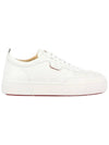 Happyrui Spikes Leather Low Top Sneakers White - CHRISTIAN LOUBOUTIN - BALAAN 3