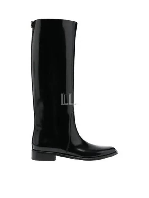 Hunt Leather Long Boots Black - SAINT LAURENT - BALAAN 2