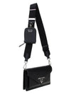 Saffiano Leather Mini Shoulder Bag Black - PRADA - BALAAN 3