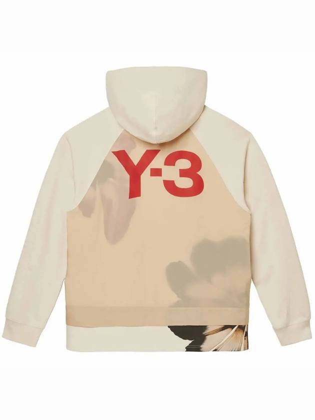 Terry Floral Layered Back Logo Hoodie White - Y-3 - BALAAN 4