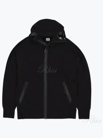 Diagonal Raised Fleece Explorer Zip-Up Hoodie Black - CP COMPANY - BALAAN 2