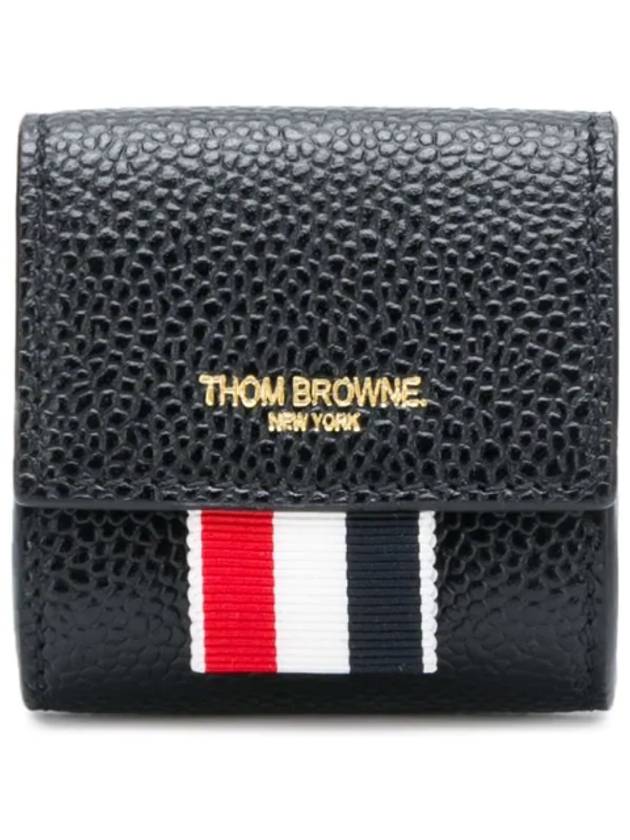 Small Logo Stamp Coin Wallet Black - THOM BROWNE - BALAAN 1