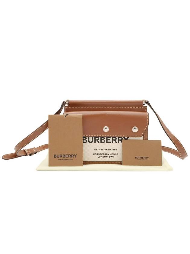 Natural malt brown leather horseferry print title mini cross bag - BURBERRY - BALAAN 2