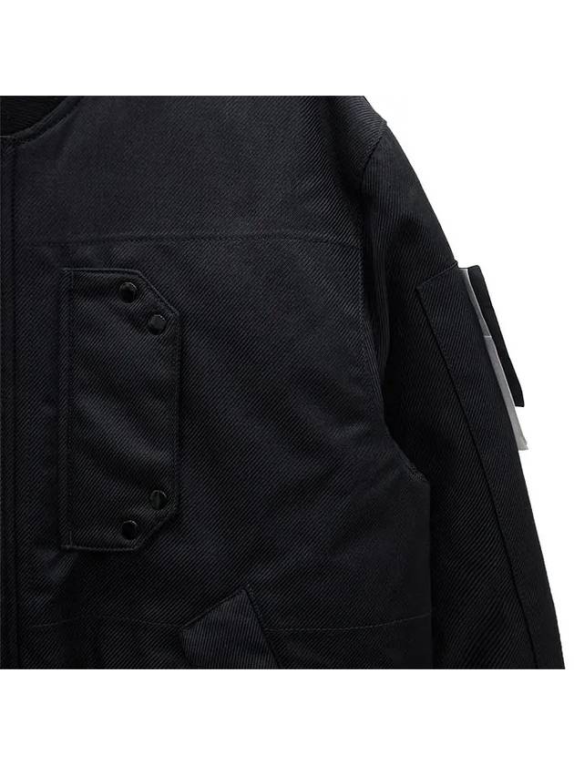 Compass Wappen Logo Twill Padding Bomber Jacket Black - STONE ISLAND - BALAAN 5