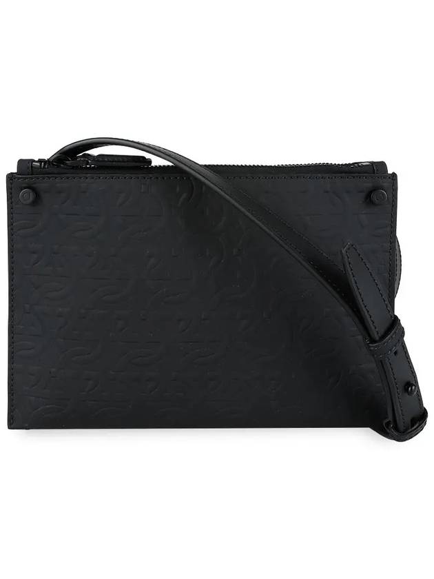 Gancini embossed logo clutch cross bag black 241225 001 - SALVATORE FERRAGAMO - BALAAN 1