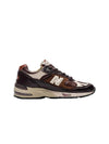 991 Made in UK Earth French Leather Low Top Sneakers Brown - NEW BALANCE - BALAAN 1