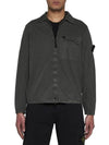 Old Treatment Garment Dyed Overshirt Jacket Dark Green - STONE ISLAND - BALAAN 4