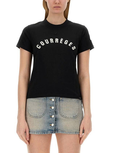 T-SHIRT WITH LOGO - COURREGES - BALAAN 1