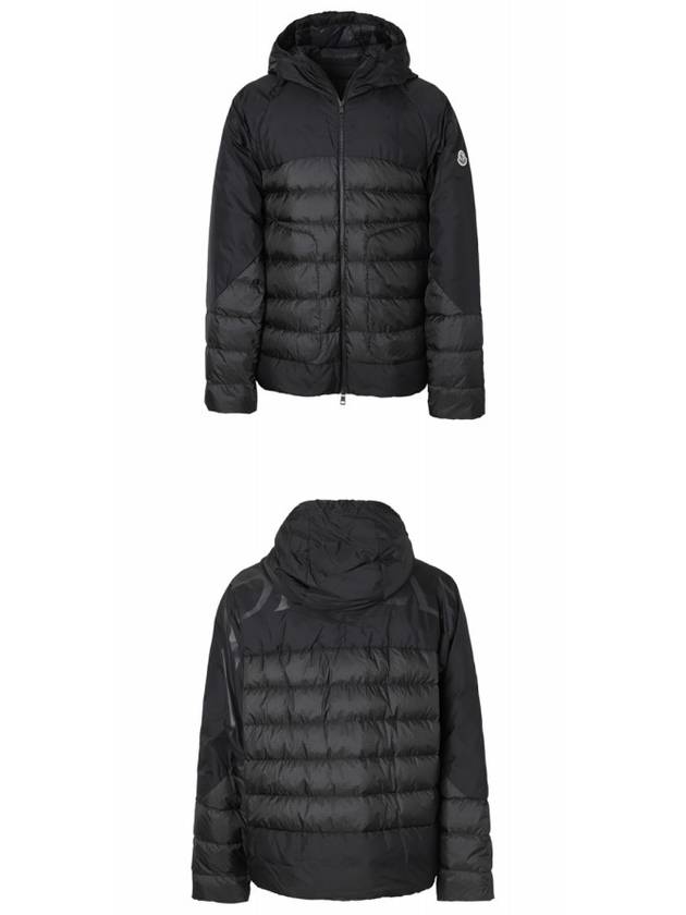 1A00071 596VN 999 GLOAS Logo Patch Down Hooded Jacket Black Men's Jacket TLS - MONCLER - BALAAN 4