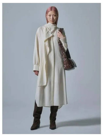 Scarf detail volume shirt dress one piece ivory domestic product GM0024083002953 - JUUN.J - BALAAN 1