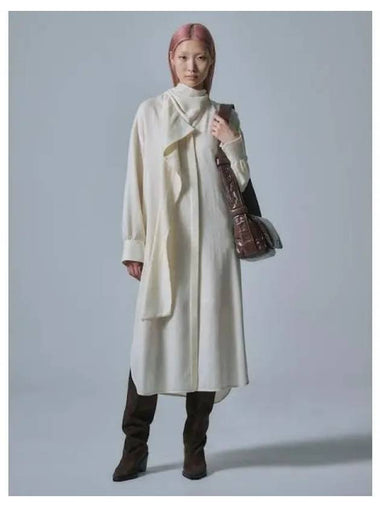 Scarf detail volume shirt dress one piece ivory domestic product - JUUN.J - BALAAN 1