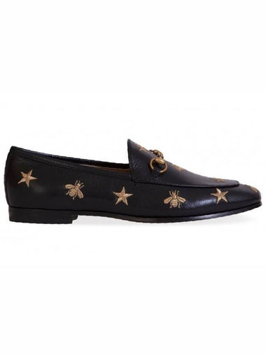 Jordan Vista Embroidered Leather Loafers Black - GUCCI - BALAAN 1