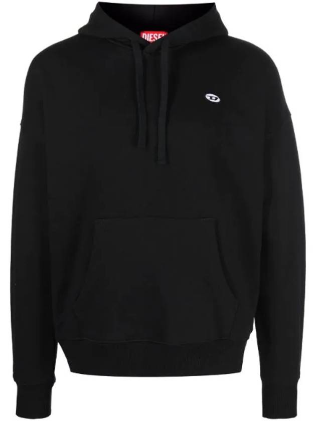 S Rob Doval PJ Logo Patch Hoodie Black - DIESEL - BALAAN 1