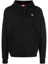 S Rob Doval PJ Logo Patch Hoodie Black - DIESEL - BALAAN 1