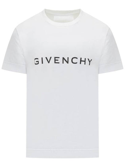 Archetype Logo Print Slim Fit Cotton Short Sleeve T-Shirt White - GIVENCHY - BALAAN 2