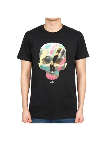 Skull Printing Short Sleeve T-Shirt Black - PAUL SMITH - BALAAN 1