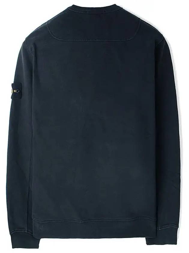 Brushed Cotton Fleece Garment Dyed Crewneck Sweatshirt Navy - STONE ISLAND - BALAAN 3