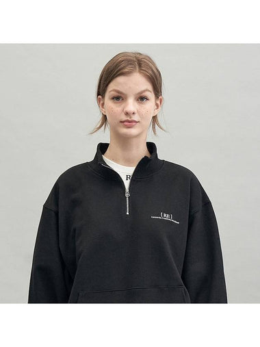 RE Brace Logo Half Zip Up MTM Sweatshirt Black - REPLAYCONTAINER - BALAAN 1