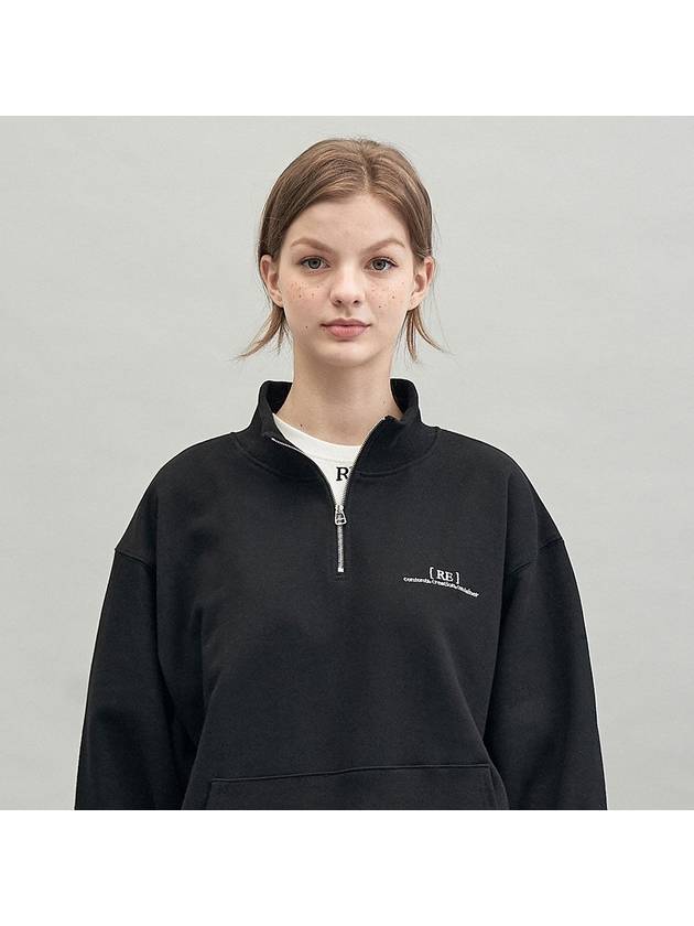 RE Brace Logo Half Zip Up MTM Sweatshirt Black - REPLAYCONTAINER - BALAAN 2