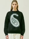 Bulky Brush Paisley Sweater Black - KND - BALAAN 9