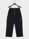 Summer Wool Zip-Up Track Pants Black - NOIRER - BALAAN 3