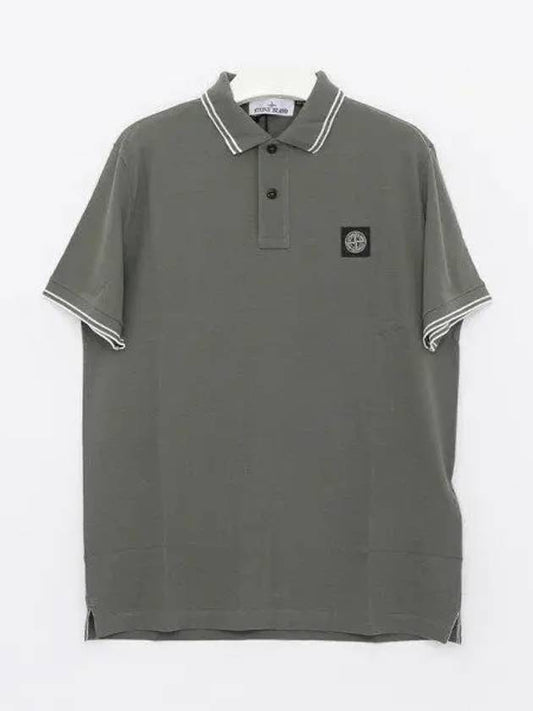 Stretch Cotton Pique Short Sleeve Polo Shirt Musk Green - STONE ISLAND - BALAAN 2