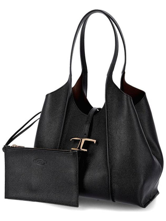 Timeless Leather Shopper Shoulder Bag Black - TOD'S - BALAAN 2