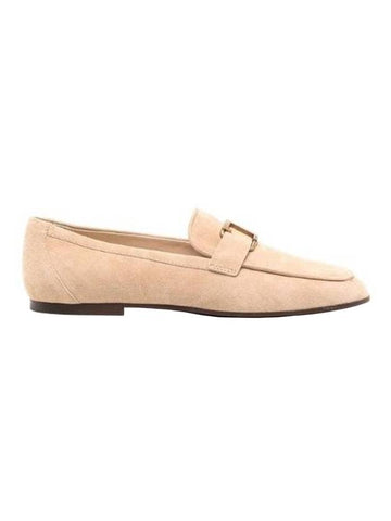 Women's T Timeless Logo Suede Loafers Brown - TOD'S - BALAAN 1