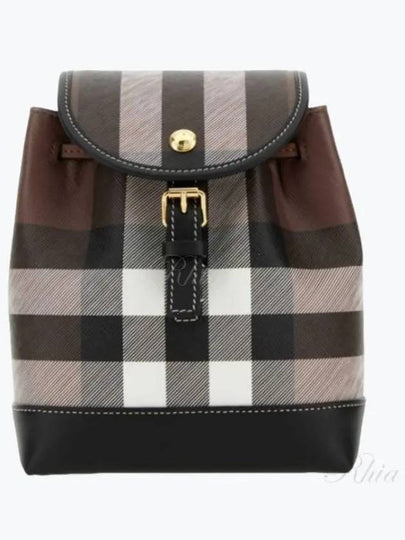 Check Mini Backpack Dark Brown - BURBERRY - BALAAN 2