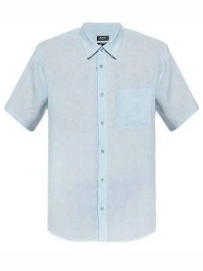 Bellini Linen Short Sleeve Shirt Blue - A.P.C. - BALAAN 2