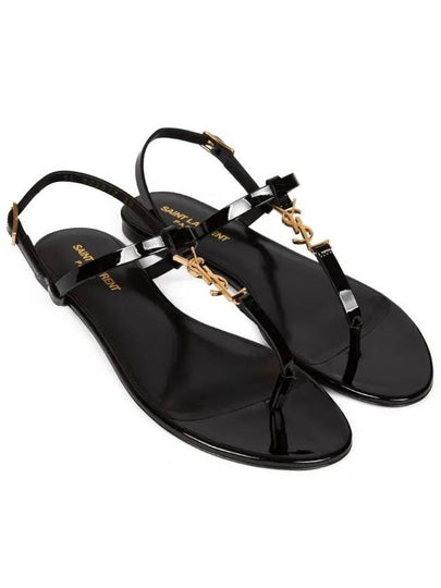 Women's Monogram Cassandra Sandals Black - SAINT LAURENT - BALAAN 2