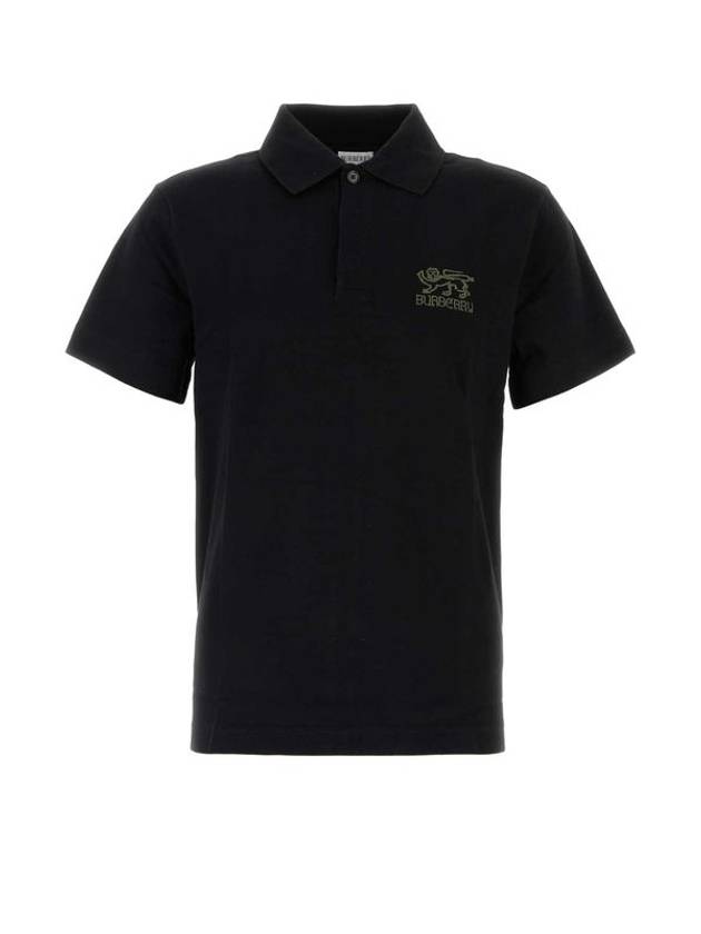 Embroidered Logo Short Sleeve Pk Shirt Black - BURBERRY - BALAAN 2