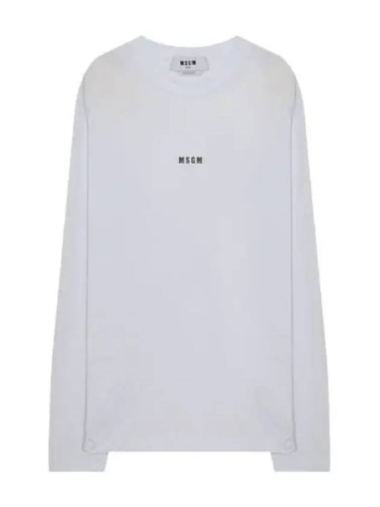 Micro Logo Print Long Sleeve T Shirt Women - MSGM - BALAAN 1