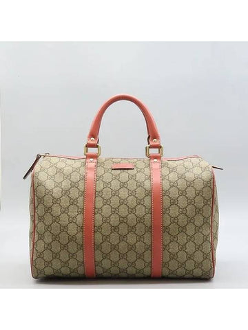 193603 GG logo PVC pink leather trimming Boston tote bag - GUCCI - BALAAN 1