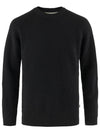 Men's Ovik Rib Sweater Black - FJALL RAVEN - BALAAN 2