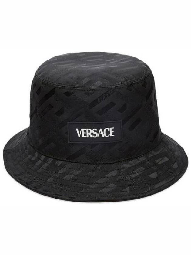 Logo Jacquard Bucket Hat Black - VERSACE - BALAAN 2