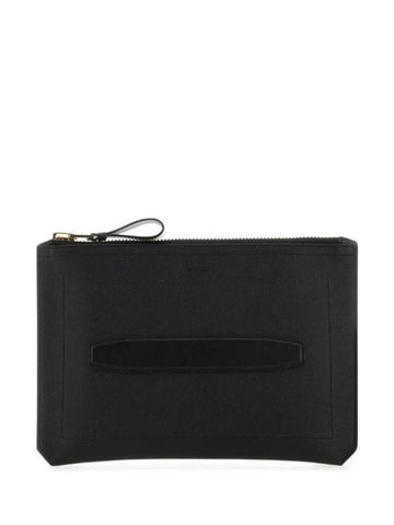 Men's Berkeley Leather Clutch Bag Black - TOM FORD - BALAAN 1