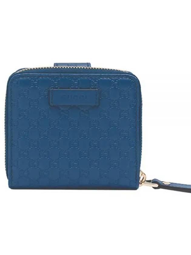 GG Microshima leather zipper half wallet blue 449395 BMJ1G 4231 270249 1147979 - GUCCI - BALAAN 1