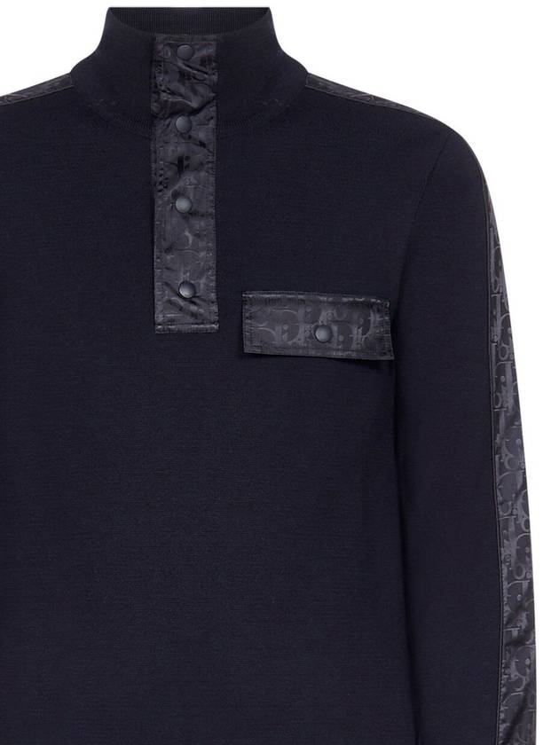 Oblique Jacquard Wool Knit Top Navy - DIOR - BALAAN 2