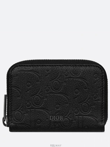 Zipper Coin Purse Black Dior Gravity Leather - DIOR - BALAAN 1