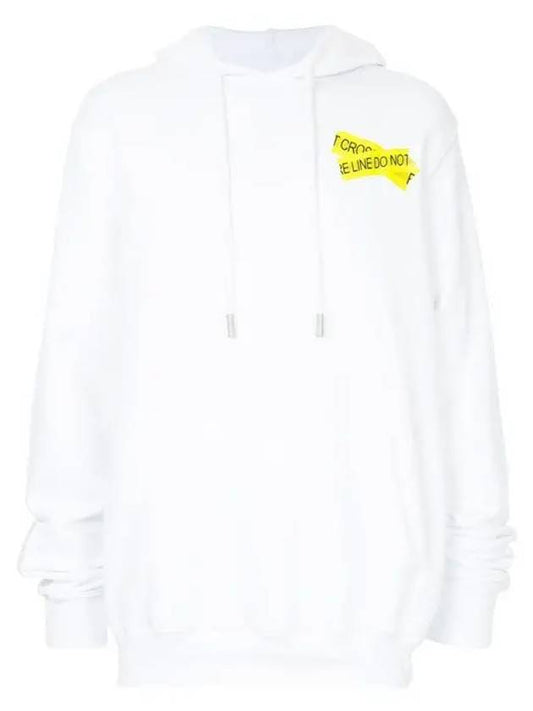 OMBB029S180030240160 Fire Taping Hooded Sweatshirt - OFF WHITE - BALAAN 2