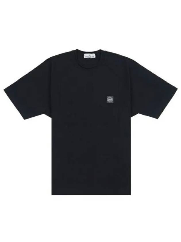 Compass Patch Regular Fit Cotton Short Sleeve T-Shirt Black - STONE ISLAND - BALAAN 2