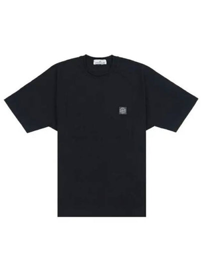 Compass Patch Regular Fit Cotton Short Sleeve T-Shirt Black - STONE ISLAND - BALAAN 2