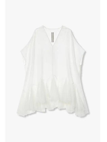 WOMEN Flare Hem Mini Dress White - RICK OWENS - BALAAN 1