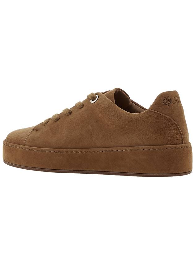 Women's Nuage Suede Goat Skin Low Top Sneakers Brown - LORO PIANA - BALAAN 4