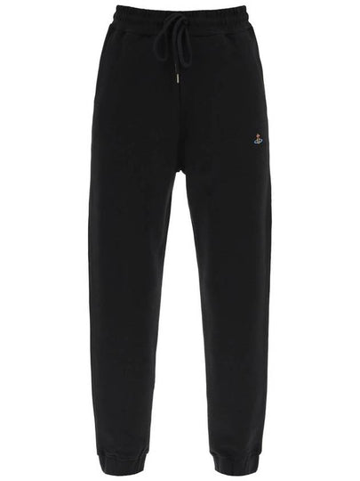 Logo Classic Drawstring Cotton Track Pants Black - VIVIENNE WESTWOOD - BALAAN 2