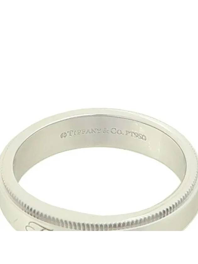 Tiffany PT950 Platinum New Milgrain Edge 4mm Band Ring No 10 5 - TIFFANY & CO. - BALAAN 3