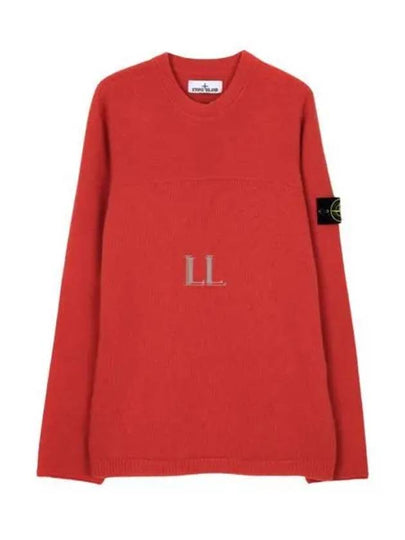 Crew Neck Wool Knit Top Red - STONE ISLAND - BALAAN 2