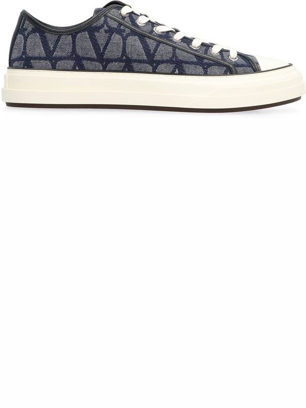 Toile Iconographe Low Top Sneakers Navy - VALENTINO - BALAAN 3