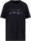 Hanori Logo Print Short Sleeve T-Shirt Black - ISABEL MARANT - BALAAN 3